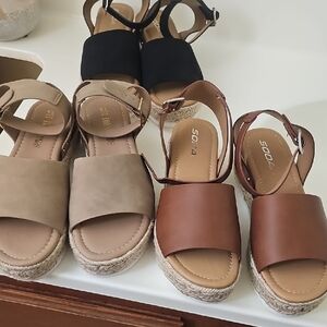 Soda Women's Espadrille Sandals - Black, Tan, Brown